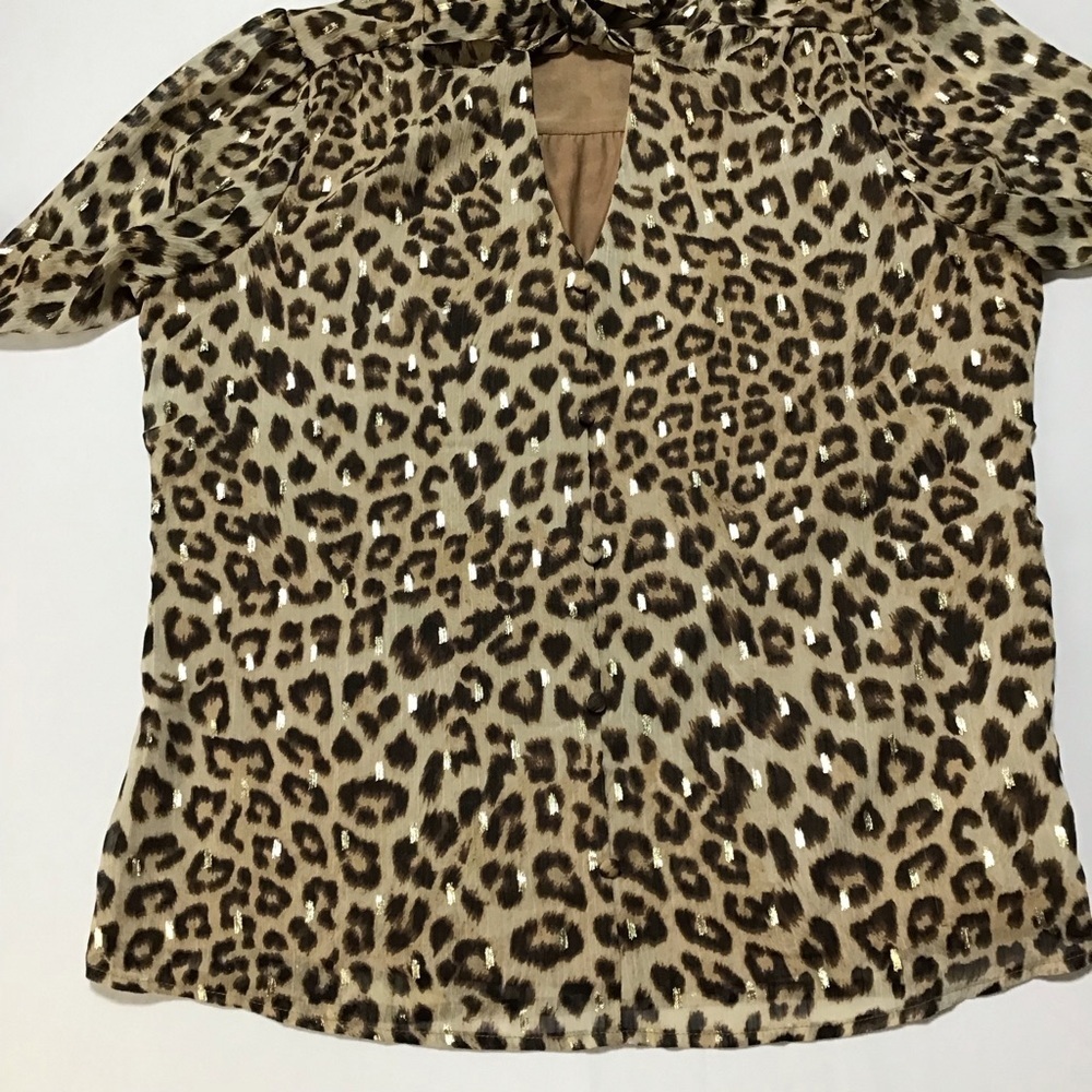 Haver  Animal Print Sheer Blouse - Picture 6 of 13